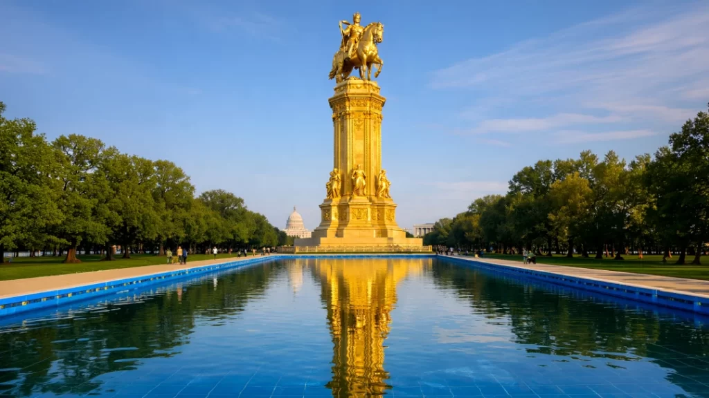 golden statue to the king w