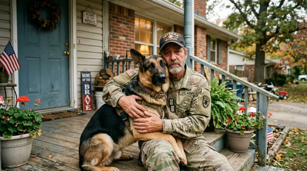 Vetern with his support dog