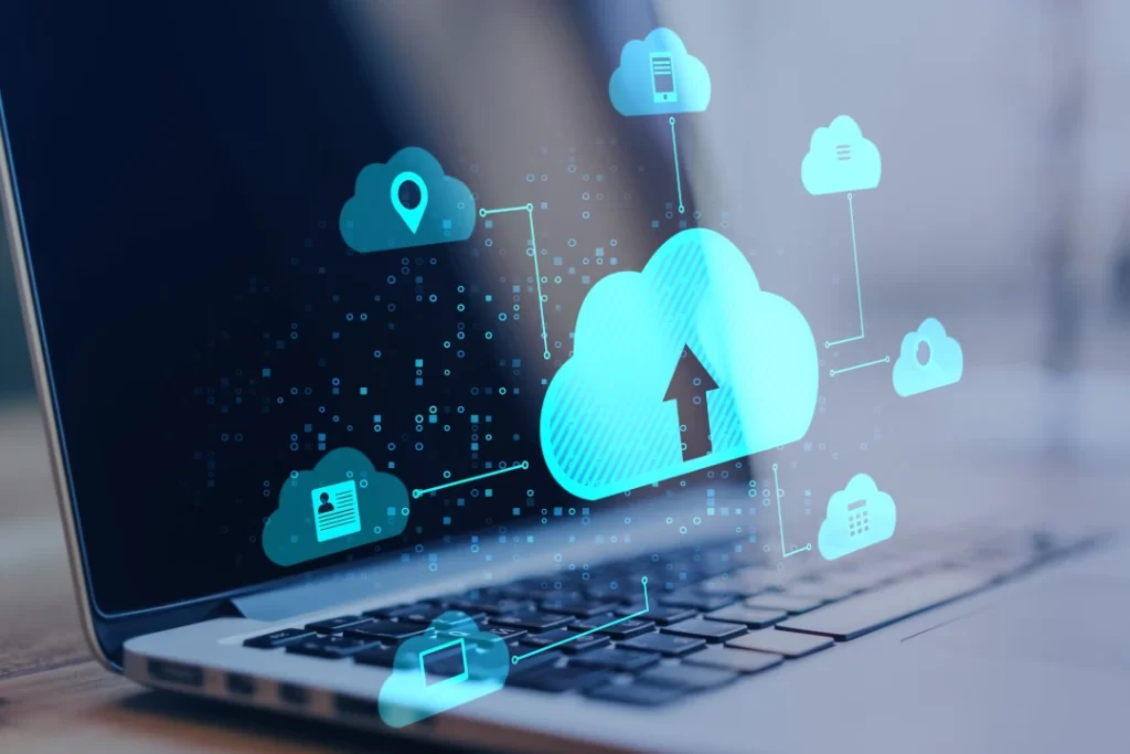 close-up-of-laptop-with-cloud-icons