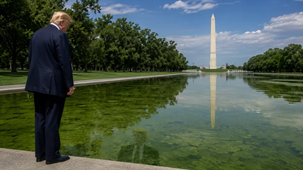 Trump and the reflecting pool